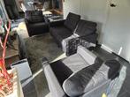 Bank met 2 fauteuils - Donkergrijs, Ophalen
