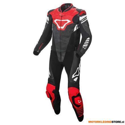 Macna Tracktix 2PC, Zwart-Rood-Wit, Motoren, Kleding | Motorkleding, Nieuw met kaartje, Ophalen of Verzenden