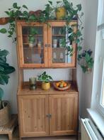 Houten buffetkast met glazen deuren, vitrinekast, Huis en Inrichting, Kasten | Buffetkasten, Ophalen, 25 tot 50 cm, 150 tot 200 cm