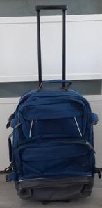 Koffer blauw met veel vakken en 2 wieltjes ZGAN, Overige materialen, 35 tot 45 cm, Uitschuifbare handgreep, Zo goed als nieuw