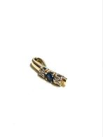 14k gouden hanger met saffier en diamant, Overige voorstellingen, -, -, Ophalen of Verzenden