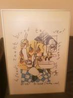Herman Brood artprint met lijst., Gebruikt, 50 tot 75 cm, Ophalen of Verzenden, Schilderij