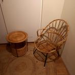 Mooi rotan setje; stoel + tafel i.z.g.s., Huis en Inrichting, Stoelen, Ophalen of Verzenden, Gebruikt, Bruin, Eén