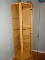 Te Koop   Vitrine hoekkast, Huis en Inrichting, Ophalen, Teakhout, 50 tot 100 cm, Zo goed als nieuw