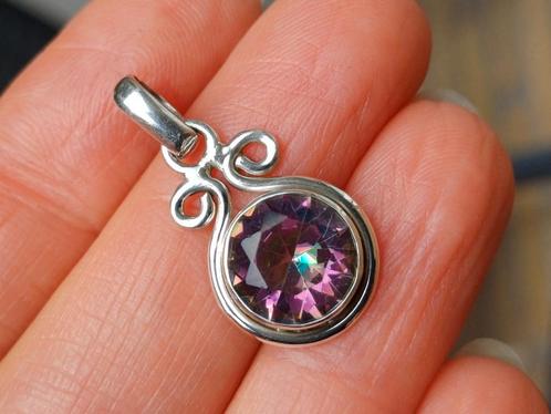Vanoli Kleine 925 zilveren kettinghanger met mystiek topaas, Sieraden, Tassen en Uiterlijk, Kettinghangers, Nieuw, Zilver, Overige kleuren