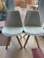 Witte Eetkamerstoelen (2 stuks), Huis en Inrichting, Stoelen, Ophalen, Kunststof, Gebruikt, Twee