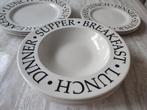 Witte Hema borden Breakfast -lunch-dinner-supper, Huis en Inrichting, Keuken | Servies, Ophalen of Verzenden, Zo goed als nieuw
