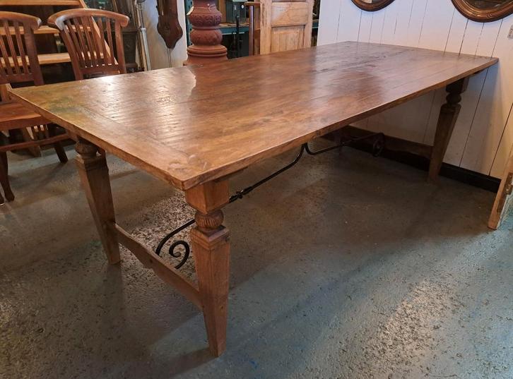 Een zeer mooie antieke boeren Franse tafel 220 x 100 x 78 cm, Antiek en Kunst, Antiek | Meubels | Tafels, Ophalen