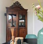 Antieke kuif / biedermeier kast met glas in deurtjes, Ophalen, 25 tot 50 cm, 150 tot 200 cm