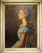 60. Olieverfschilderij A. Marchegiani, portret, 1956, Rome, Ophalen of Verzenden