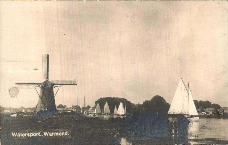 Warmond - Watersport - Molen, Verzamelen, Ansichtkaarten | Nederland, Gelopen, Zuid-Holland, Voor 1920, Ophalen of Verzenden
