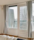 Gordijnen - 4 stuks, lichtgrijs, lichtwerend, Gebruikt, 100 tot 150 cm, 200 cm of meer, Ophalen of Verzenden