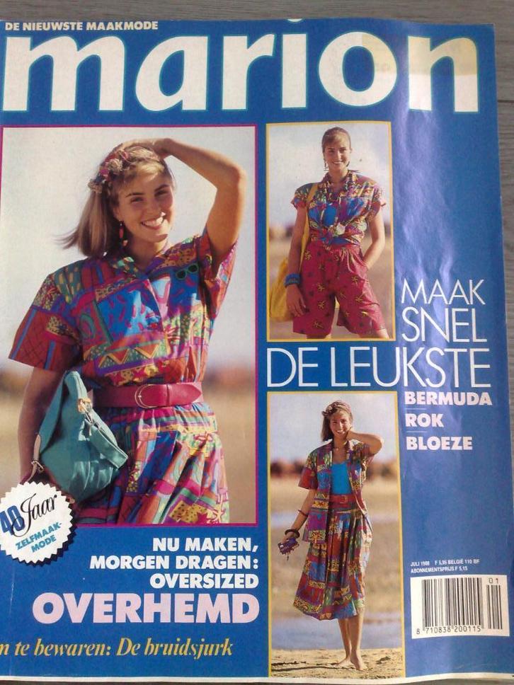 Marion zelfmaakmode juli , nr. 7 / 1988, Hobby en Vrije tijd, Kledingpatronen, Gebruikt, Vrouw, Overige merken, Verzenden