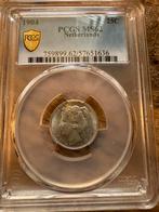 Kwartje 1904 ms62 pcgs, Ophalen, Zilver, 25 cent, Koningin Wilhelmina