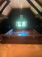 Vintage bedombouw + verstelbare bedbodem, Ophalen, Gebruikt, Tweepersoons, 180 cm