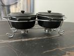 Dubbele Mini Cocotte Set met Warmhoudrek - nieuw, Huis en Inrichting, Keuken | Potten en Pannen, Ophalen of Verzenden, Nieuw, Overige materialen