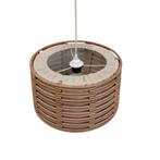 Vintage houten hanglamp met jute, Huis en Inrichting, Lampen | Hanglampen, Gebruikt, Hout, Ophalen of Verzenden, Onbekend