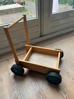 Houten stevige loopkar. Grote rubber wielen. Duwkar, Kinderen en Baby's, Ophalen, Zo goed als nieuw, Duw- of Trekspeelgoed