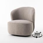 Sammy draaifauteuil zwart teddy naturel | Webshop, Nieuw, Ophalen of Verzenden, Metaal, 75 tot 100 cm