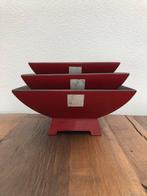 set vierkante Aziatische schalen rood zwart, Huis en Inrichting, Ophalen of Verzenden, Gebruikt