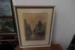 Mooie oude gesigneerde tekening van Dordrecht in lijst., Ophalen of Verzenden