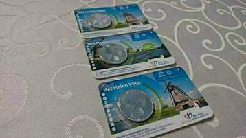 Het molenvijfje €5 stuk herdenkingsmunt coincard verzilverd beschikbaar voor biedingen