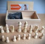 Schaakspel~Hout~Houten Schaakset in bewaardoos, Ophalen of Verzenden, Minder dan 500 stukjes, Zo goed als nieuw, Schaken