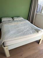 Auping auronde 140x200 hoge & lage poten, Ophalen, Gebruikt, Wit, Tweepersoons