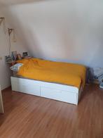 Ikea tweepersoonsbed (Brimnes) 140x200cm, zonder matras, Huis en Inrichting, Gebruikt, 140 cm, Wit, Hout