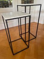 Bijzettafels, Minder dan 55 cm, Metaal of Aluminium, Vierkant, Zo goed als nieuw