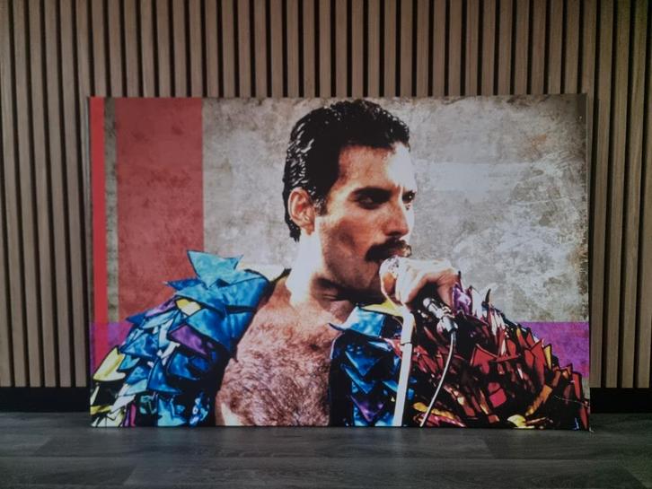 Kunstdruk Freddie Mercury 120x80x2cm inc ophangsysteem, Huis en Inrichting, Woonaccessoires | Schilderijen, Tekeningen en Foto's