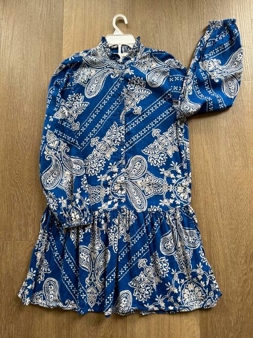 Super leuk vrolijk jurkje lange mouwen maat S/M, Kleding | Dames, Jurken, Zo goed als nieuw, Maat 38/40 (M), Blauw, Knielengte