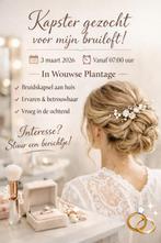 Kapster gezocht voor bruidskapsel – 3 maart 2026 (ochtend), Diensten en Vakmensen, Kappers en Thuiskappers, Komt aan huis, Bruidskapsels