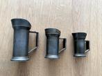 3 oude tinnen maatbekertjes, Antiek en Kunst, Antiek | Tin, Ophalen of Verzenden