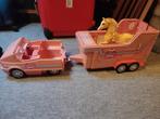 Nostalgische barbie auto met trailer, Gebruikt, Ophalen