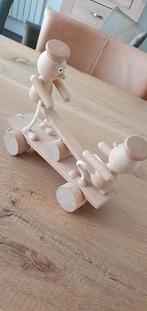 Houten Trekpop Speelgoed - Vintage, Antiek en Kunst, Antiek | Speelgoed, Ophalen of Verzenden