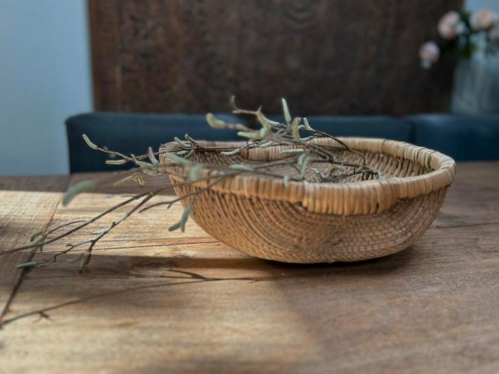 Chinese mand voedsel mand vismand oosters Aziatisch sleets, Antiek en Kunst, Curiosa en Brocante, Ophalen of Verzenden