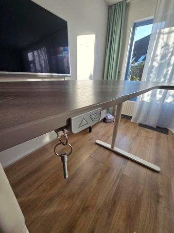 IKEA Bekant Elektrisch Zit-Sta Bureau 160x110 grijseiken - afbeelding 3