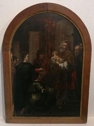 XVIe - XVIIe eeuw - Antiek schilderij op paneel - Opdracht beschikbaar voor biedingen