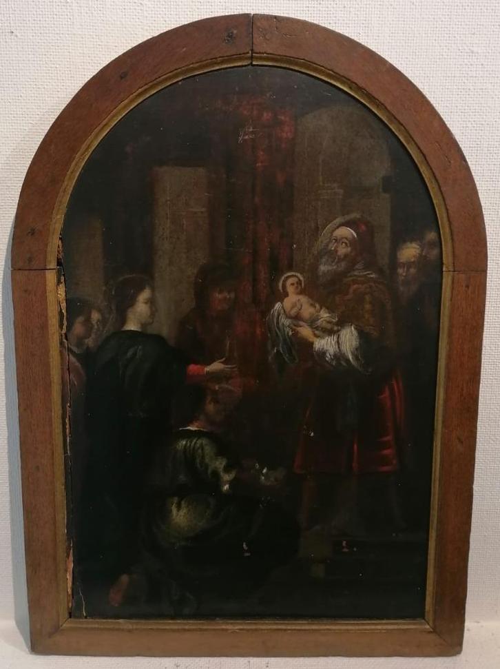 XVIe - XVIIe eeuw - Antiek schilderij op paneel - Opdracht, Antiek en Kunst, Kunst | Schilderijen | Klassiek, Ophalen