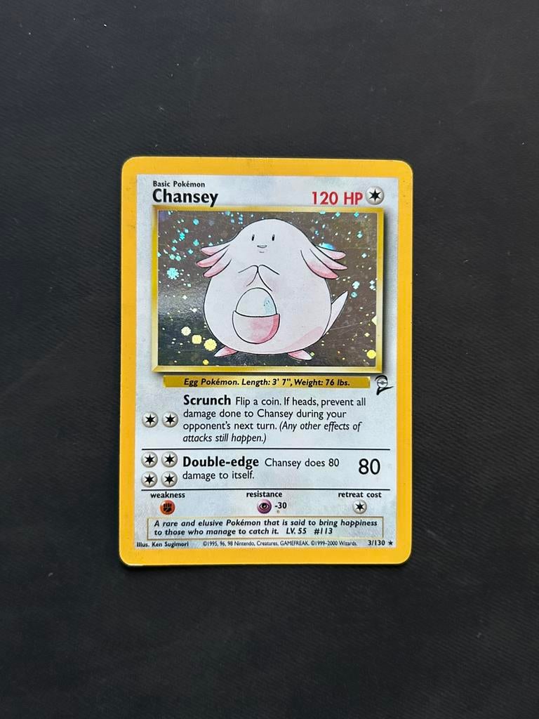 Pokemon - Chansey BS2, Ophalen of Verzenden, Nieuw, Losse kaart, Foil