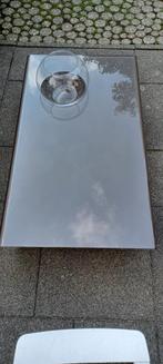 Natuzzi glazen salontafel, Ophalen, 100 tot 150 cm, Design, 50 tot 100 cm