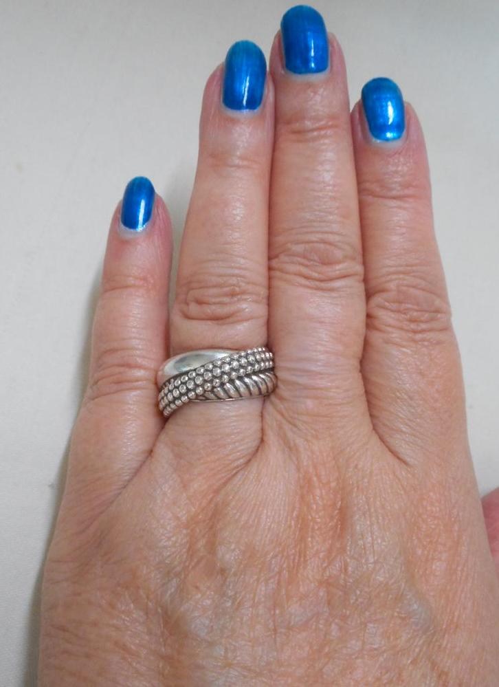 Zilveren Ti Sento ring 1973SB maat 17.25 nr.2356, Sieraden, Tassen en Uiterlijk, Ringen, Zo goed als nieuw, Dame, 17 tot 18, Zilver