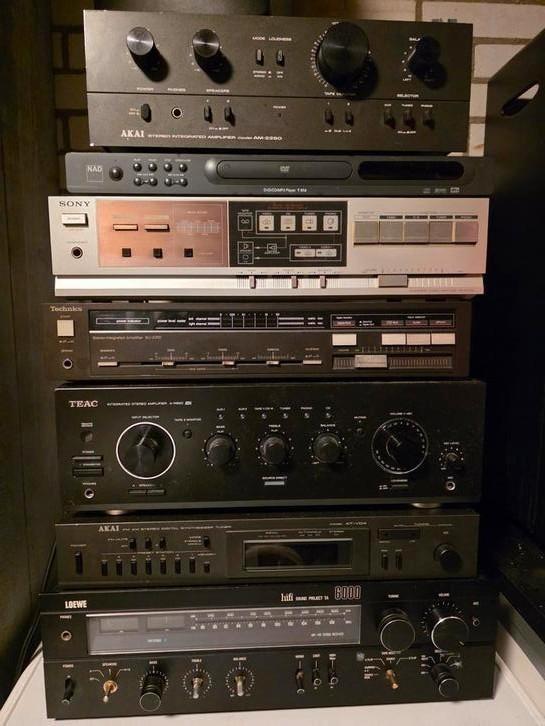 Verzameling vintage versterkers (werkend), Audio, Tv en Foto, Versterkers en Receivers, Gebruikt, Minder dan 60 watt, Overige merken