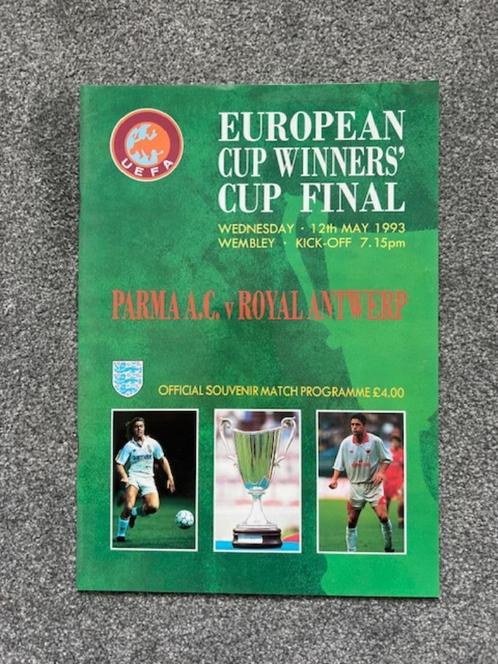 Voetbal Program EC2 Finale 1993 Parma AC - Royal Antwerp, Verzamelen, Sportartikelen en Voetbal, Zo goed als nieuw, Boek of Tijdschrift