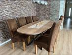 Eiken boomstamtafel Deens ovaal eettafel 1 week levertijd, Huis en Inrichting, Tafels | Eettafels, Ophalen of Verzenden