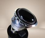 Prachtig grote NAVAJO zilver en ovale ONYX ring M21!, Sieraden, Tassen en Uiterlijk, 20 of groter, Verzenden, Ssiesvintagesieraden@gmail.com