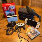 Nintendo Switch OLED + Games & Accessoires, Spelcomputers en Games, Spelcomputers | Nintendo Switch, Met games, Zo goed als nieuw