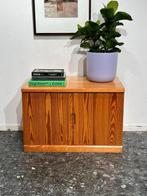 Vintage Midcentury Grenen Tv Audio Meubel LP Wandkast, Ophalen of Verzenden, Gebruikt