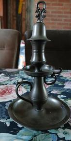 Tinnen kandelaar met handvatten, Antiek en Kunst, Ophalen of Verzenden